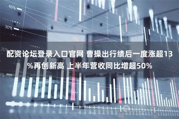 配资论坛登录入口官网 曹操出行绩后一度涨超13%再创新高 上半年营收同比增超50%